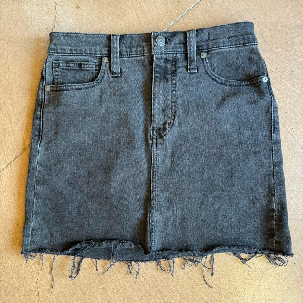madewell black jean skirt